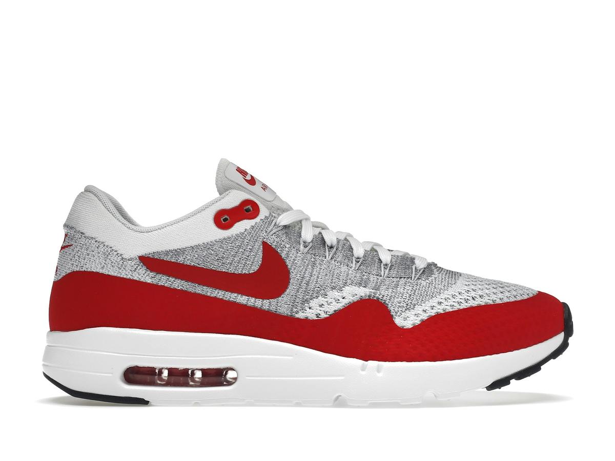 Nike Air Max 1 Flyknit OG White University Red Sneakers 843384-101 - savito