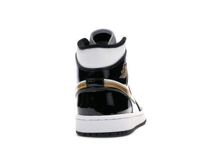 Jordan 1 Mid Patent Black White Gold 852542-007 - savito
