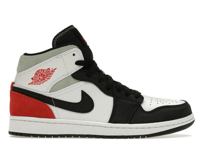 Jordan 1 Mid SE Red Black Toe White Black Light Smoke Grey (852542-100) - savito