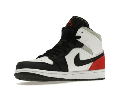 Jordan 1 Mid SE Red Black Toe White Black Light Smoke Grey (852542-100) - savito