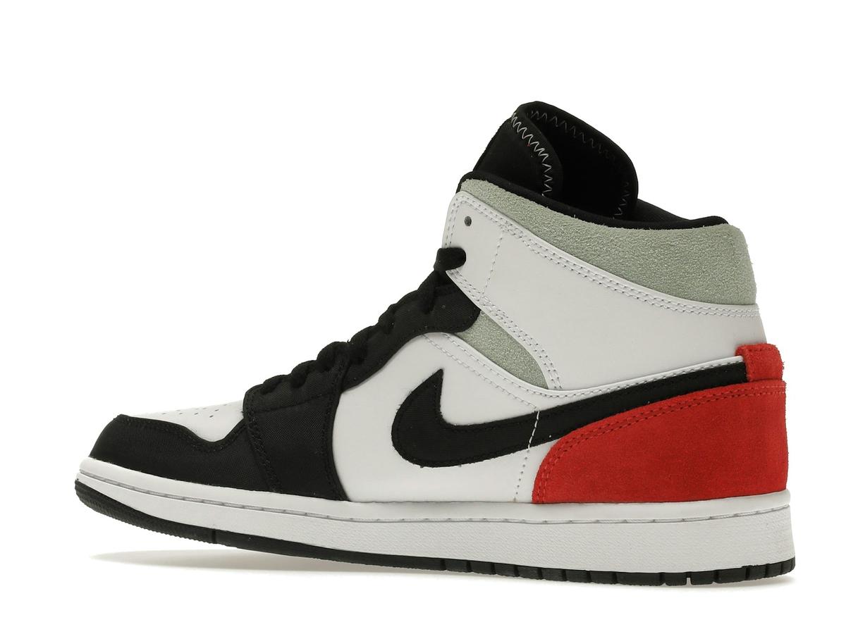 Jordan 1 Mid SE Red Black Toe White Black Light Smoke Grey (852542-100) - savito