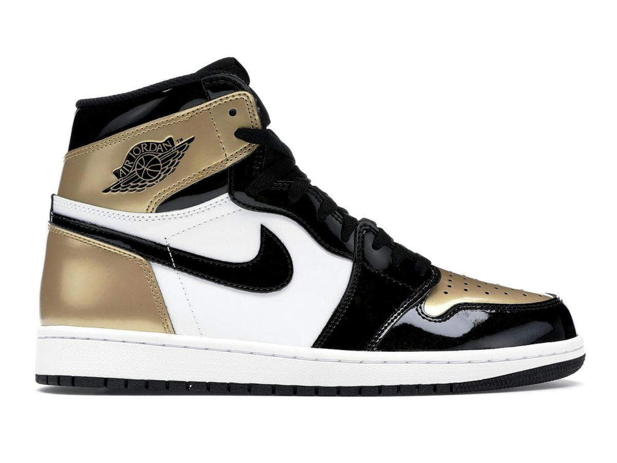 Jordan 1 Retro High NRG Patent Gold Toe Black Metallic Gold Summit White 861428-007 - savito