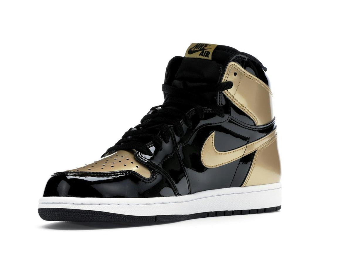 Jordan 1 Retro High NRG Patent Gold Toe Black Metallic Gold Summit White 861428-007 - savito