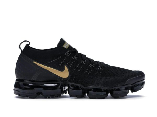 Nike Air VaporMax 2 Black Metallic Gold Women's - savito