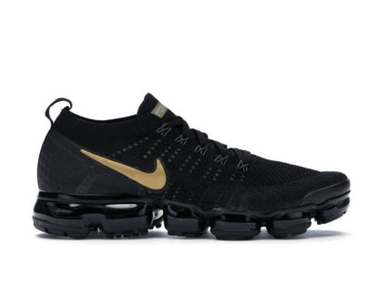 Nike Air VaporMax 2 Black Metallic Gold Women's - savito