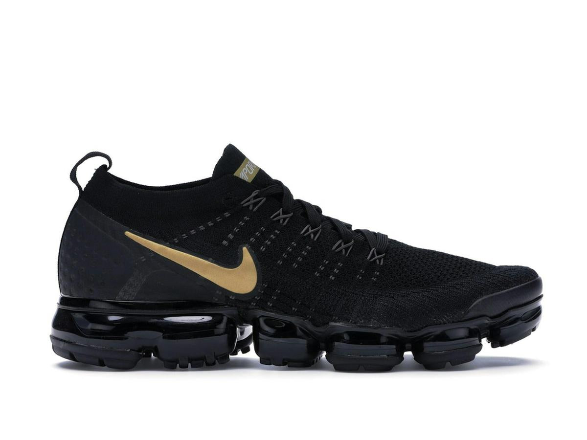 Nike Air VaporMax 2 Black Metallic Gold Women's - savito