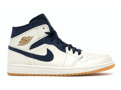 Jordan 1 Retro Mid Jeter AH6342-104 SAIL BRONZE COLLEGE NAVY - savito