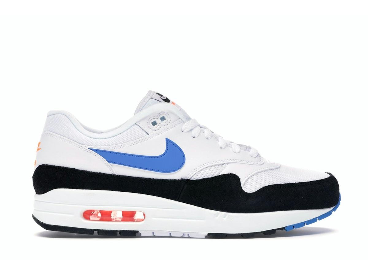 Nike Air Max 1 White Photo Blue Black Total Orange AH8145-112 - savito