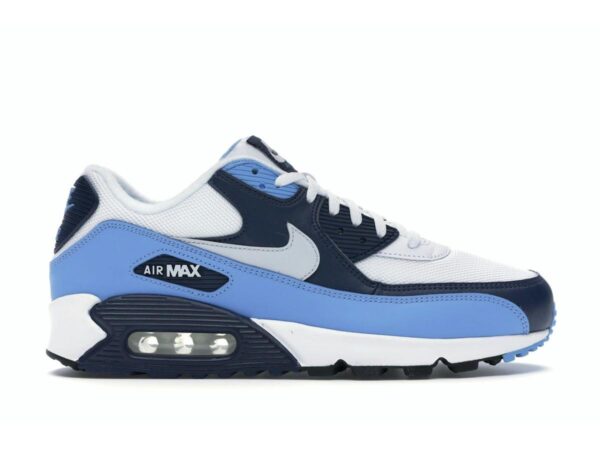 Nike Air Max 90 UNC Sneakers White Pure Platinum University Blue Midnight Navy AJ1285-105 - savito