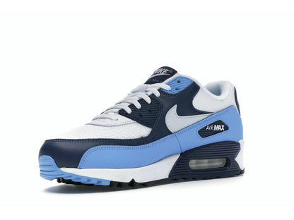 Nike Air Max 90 UNC Sneakers White Pure Platinum University Blue Midnight Navy AJ1285-105 - savito