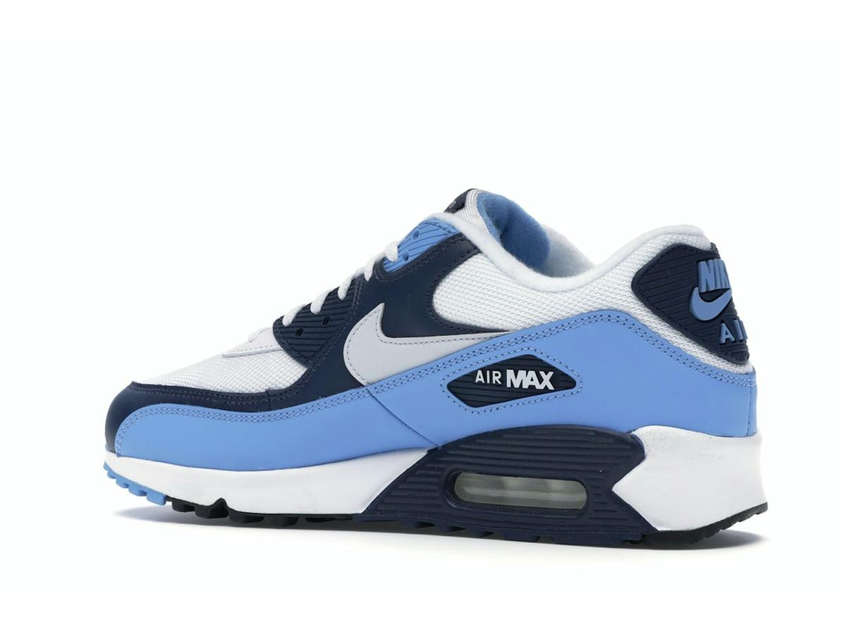 Nike Air Max 90 UNC Sneakers White Pure Platinum University Blue Midnight Navy AJ1285-105 - savito