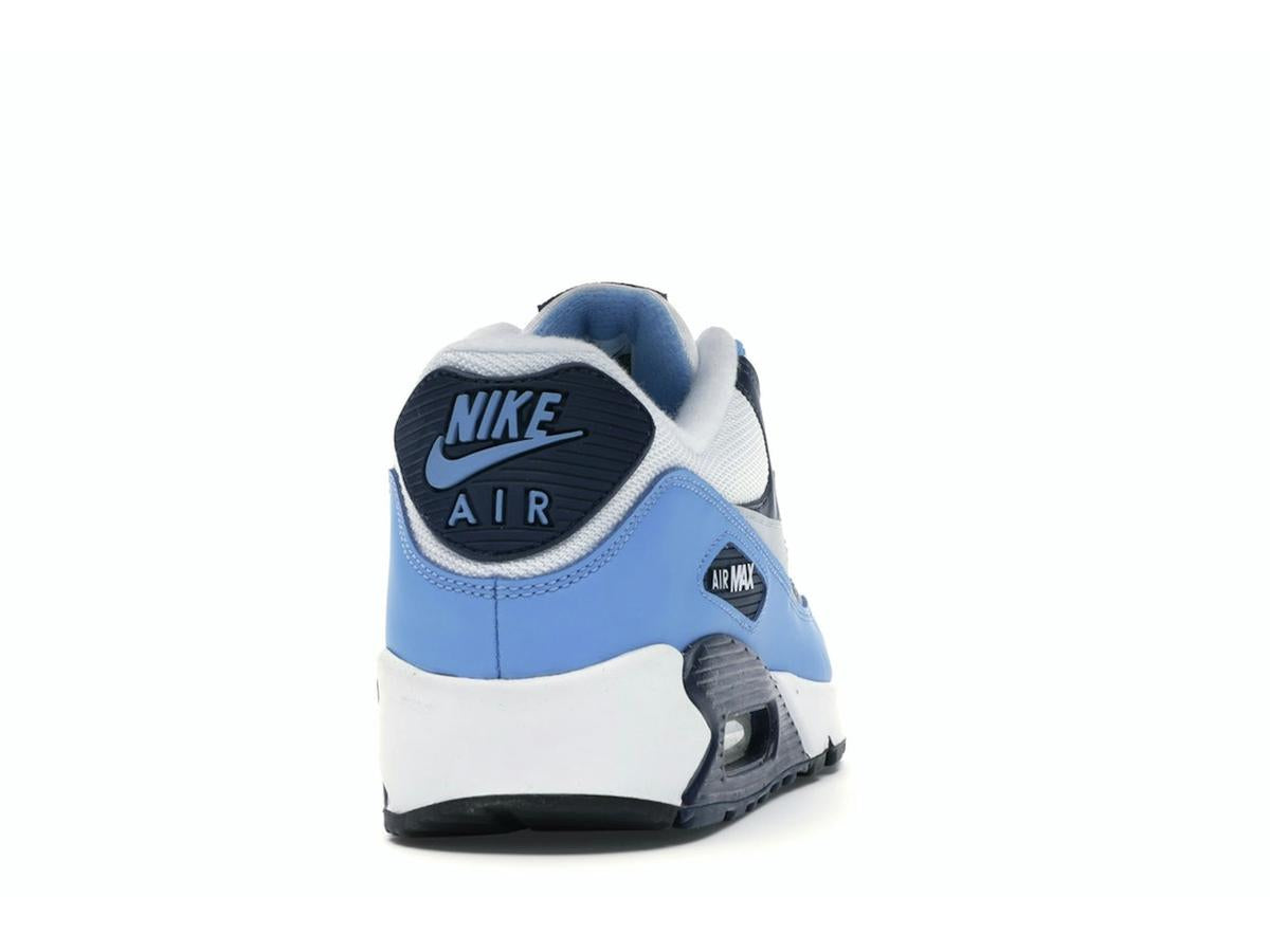Nike Air Max 90 UNC Sneakers White Pure Platinum University Blue Midnight Navy AJ1285-105 - savito