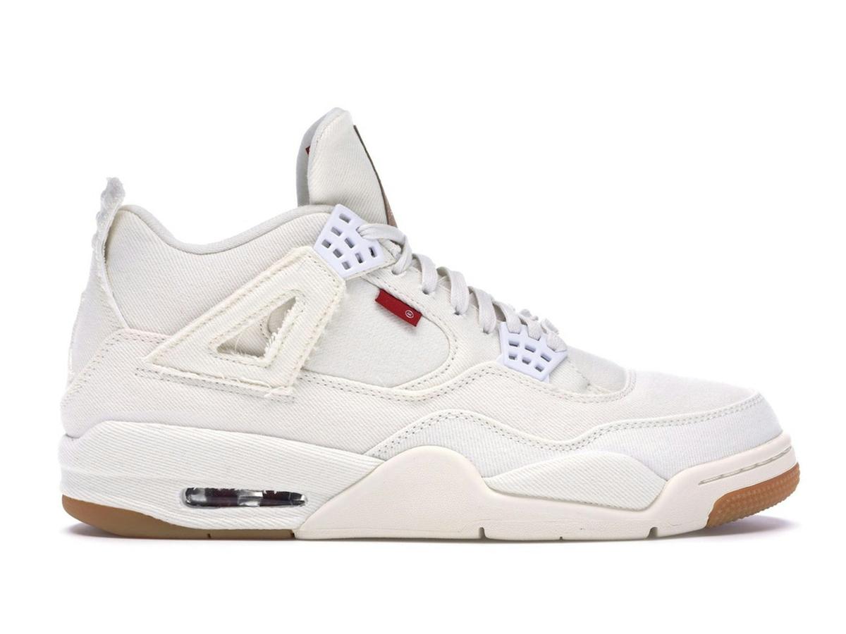 Jordan 4 Retro Levi's White Blank Tag Sneakers AO2571-100 - savito