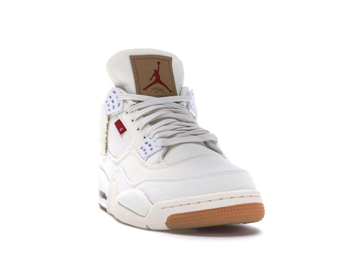 Jordan 4 Retro Levi's White Blank Tag Sneakers AO2571-100 - savito