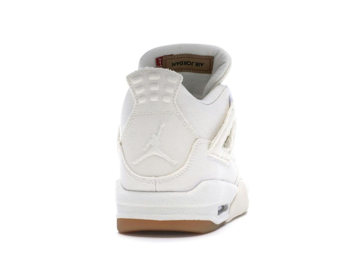 Jordan 4 Retro Levi's White Blank Tag Sneakers AO2571-100 - savito