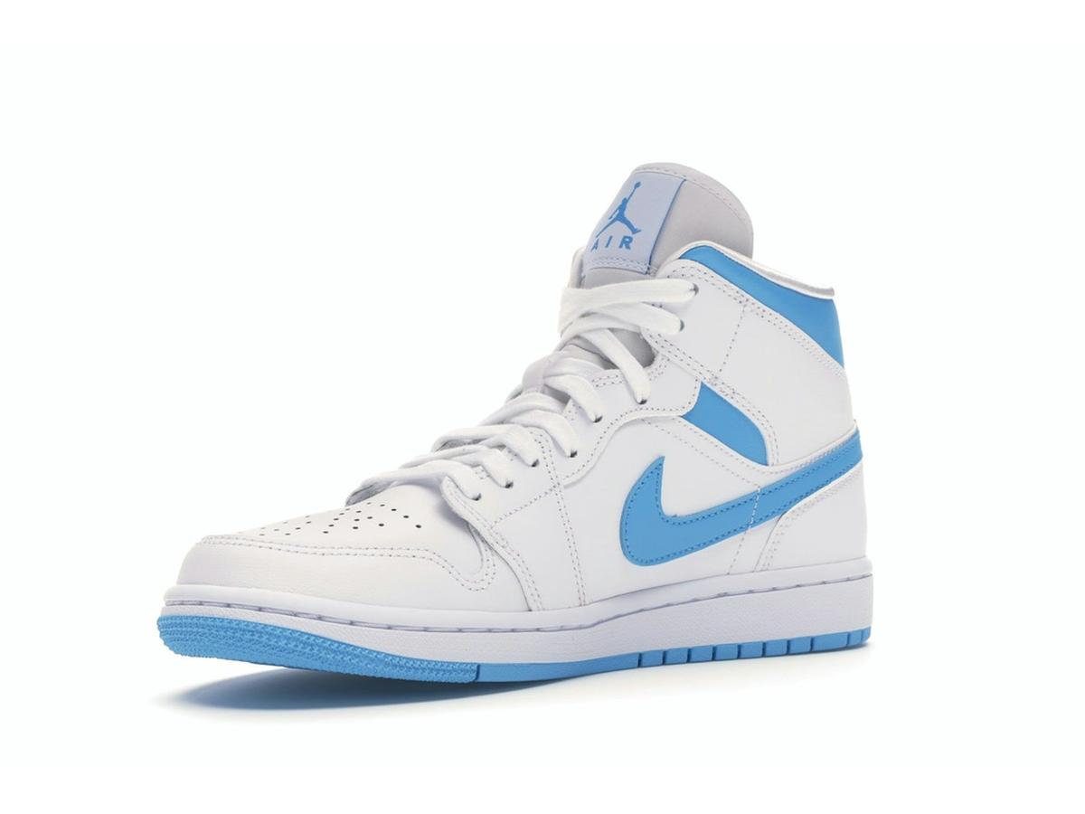 Air Jordan 1 Mid UNC (Women's) White Dark Powder Blue BQ6472-114 - savito