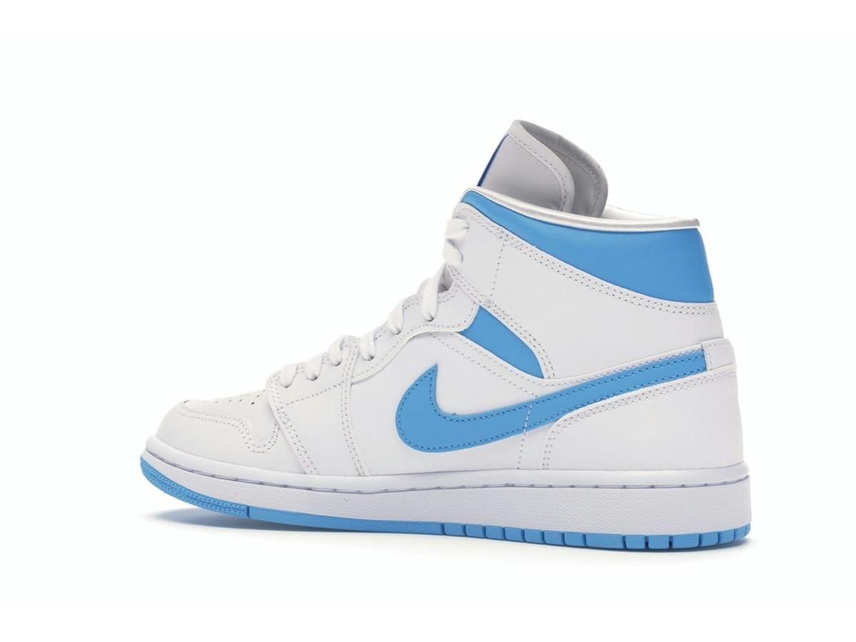 Air Jordan 1 Mid UNC (Women's) White Dark Powder Blue BQ6472-114 - savito