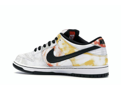 Nike SB Dunk Low Raygun Tie-Dye White Black Orange Flash BQ6832-101 - savito