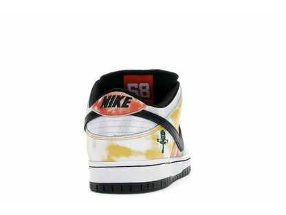 Nike SB Dunk Low Raygun Tie-Dye White Black Orange Flash BQ6832-101 - savito