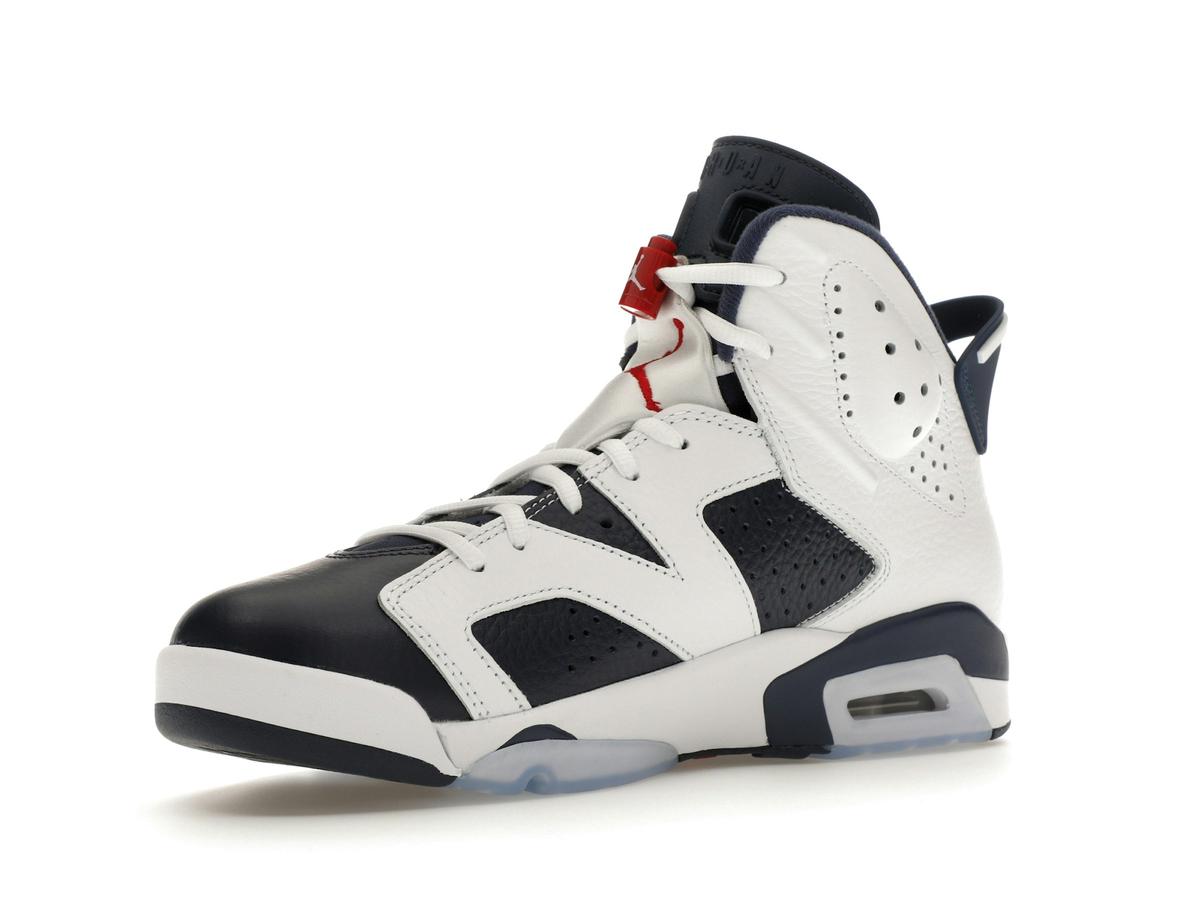 Jordan 6 Retro Olympic (2024) CT8529-164 White Varsity Red Midnight Navy Sneakers - savito