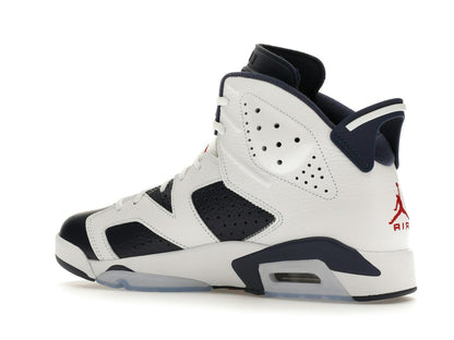Jordan 6 Retro Olympic (2024) CT8529-164 White Varsity Red Midnight Navy Sneakers - savito