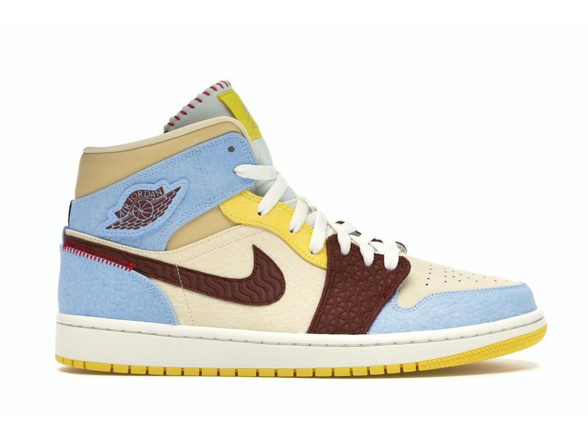 Jordan 1 Mid SE Fearless Maison Chateau Rouge CU2803-200 Pale Vanilla Cinnamon - savito