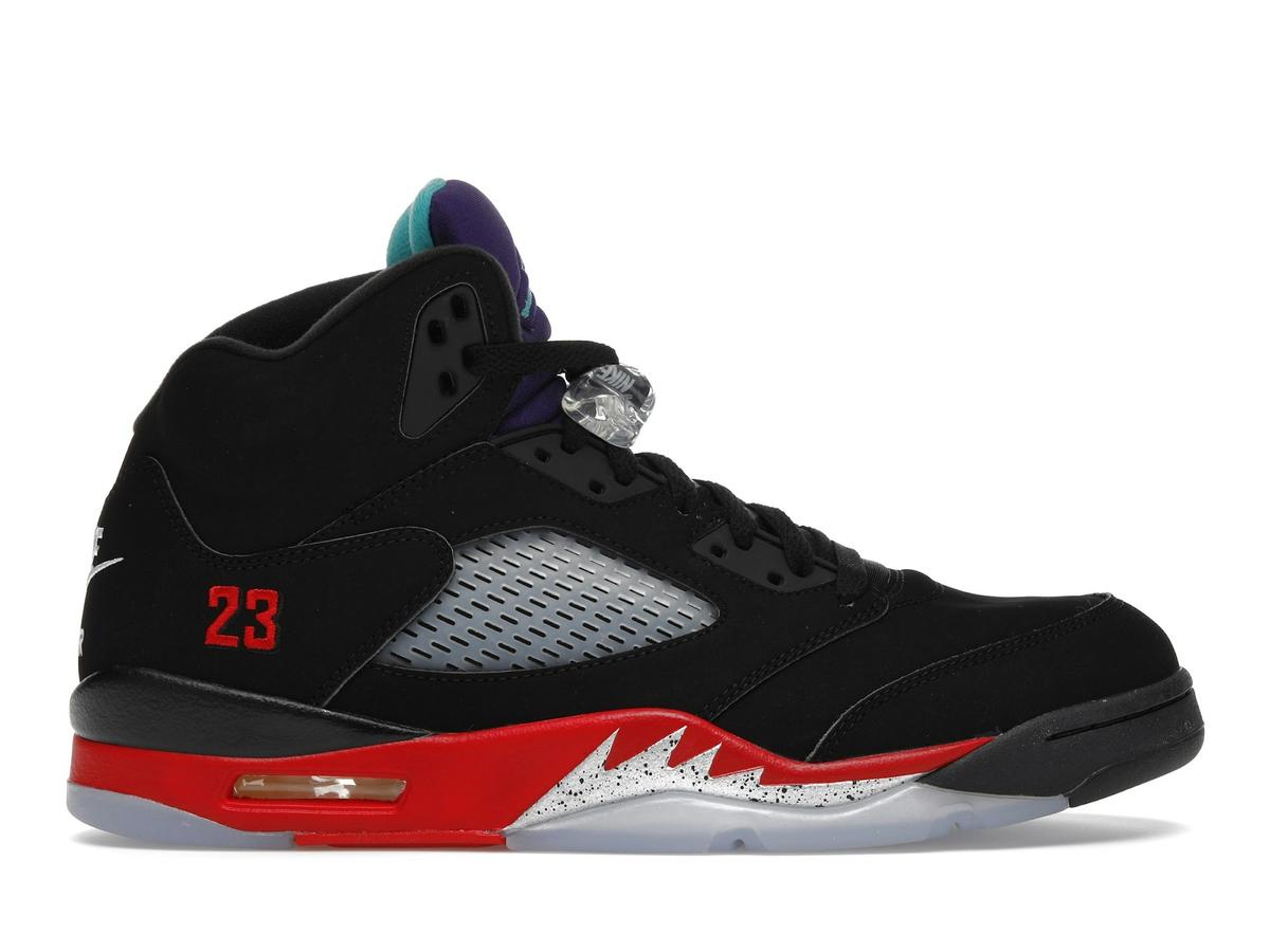 Jordan 5 Retro Top 3 Black Fire Red Grape Ice CZ1786-001 Sneakers - savito