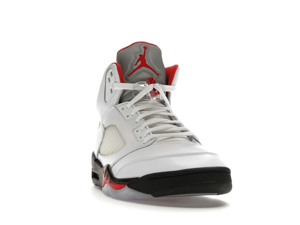 Jordan 5 Retro Fire Red Silver Tongue (2020) White DA1911-102 - savito