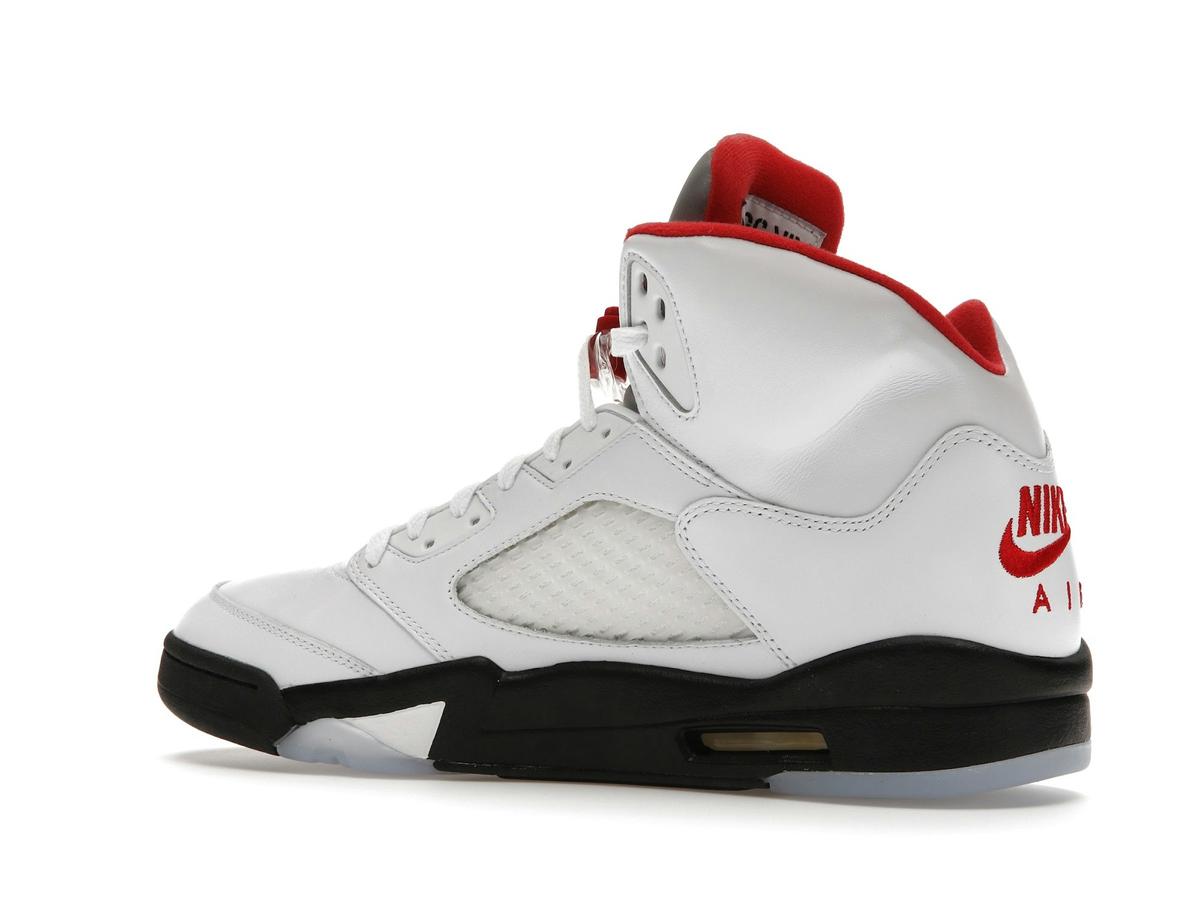 Jordan 5 Retro Fire Red Silver Tongue (2020) White DA1911-102 - savito
