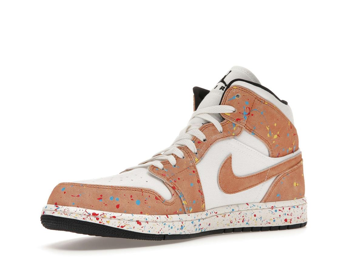 Jordan 1 Mid SE Brushstroke DA8005-100 SAIL/BLACK-CIDER-CHILE RED - savito