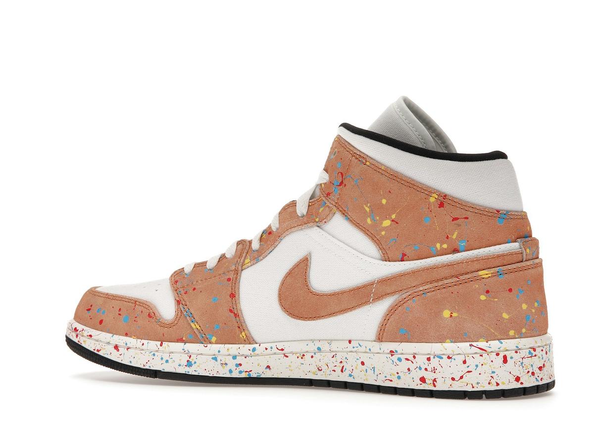 Jordan 1 Mid SE Brushstroke DA8005-100 SAIL/BLACK-CIDER-CHILE RED - savito