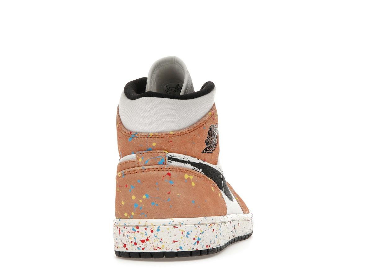 Jordan 1 Mid SE Brushstroke DA8005-100 SAIL/BLACK-CIDER-CHILE RED - savito