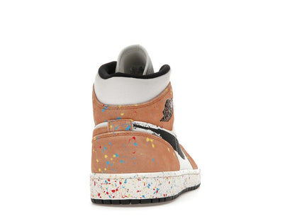 Jordan 1 Mid SE Brushstroke DA8005-100 SAIL/BLACK-CIDER-CHILE RED - savito
