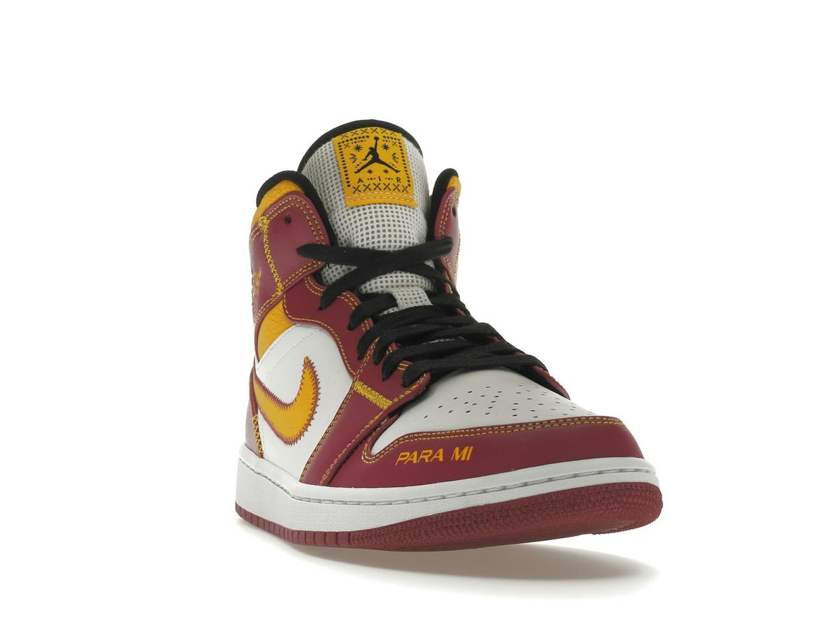 Air Jordan 1 Mid Dia de los Muertos DC0350-100 White Fuchsia - savito