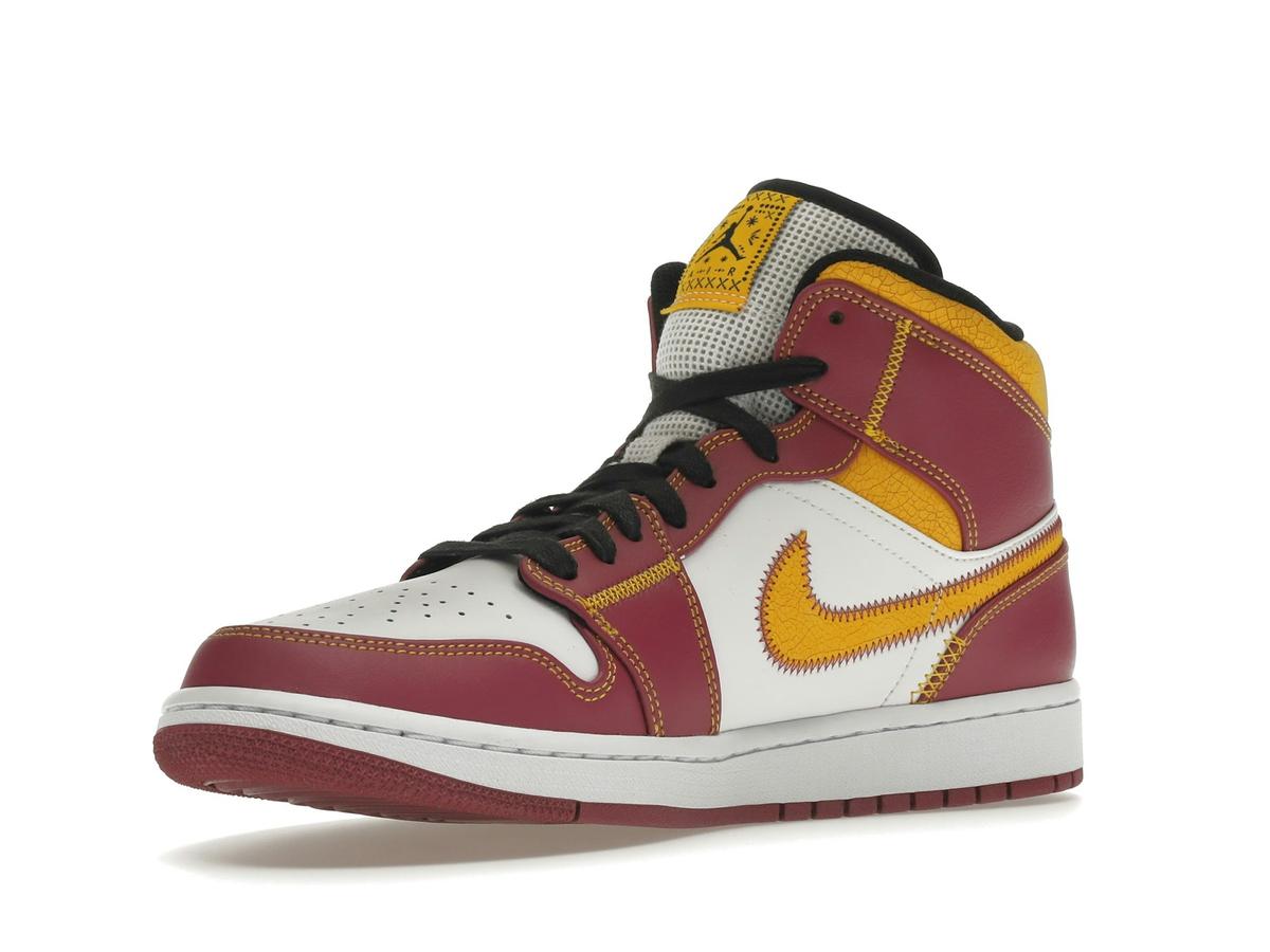 Air Jordan 1 Mid Dia de los Muertos DC0350-100 White Fuchsia - savito