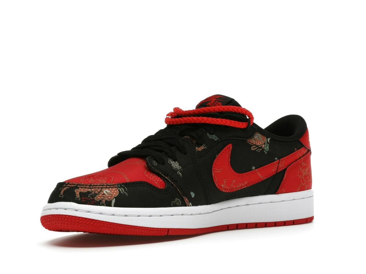 Jordan 1 Low OG Chinese New Year DD2233-001 Black University Red Metallic Gold White - savito