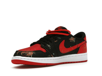 Jordan 1 Low OG Chinese New Year DD2233-001 Black University Red Metallic Gold White - savito