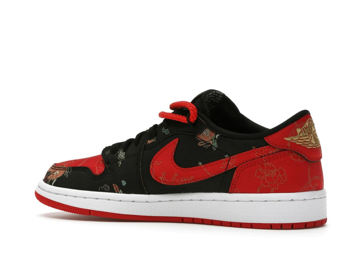 Jordan 1 Low OG Chinese New Year DD2233-001 Black University Red Metallic Gold White - savito