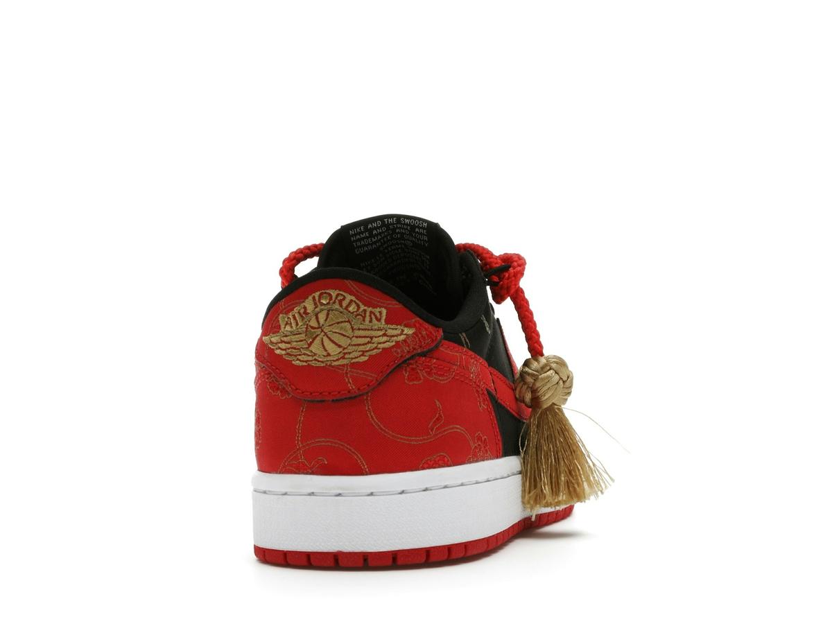 Jordan 1 Low OG Chinese New Year DD2233-001 Black University Red Metallic Gold White - savito