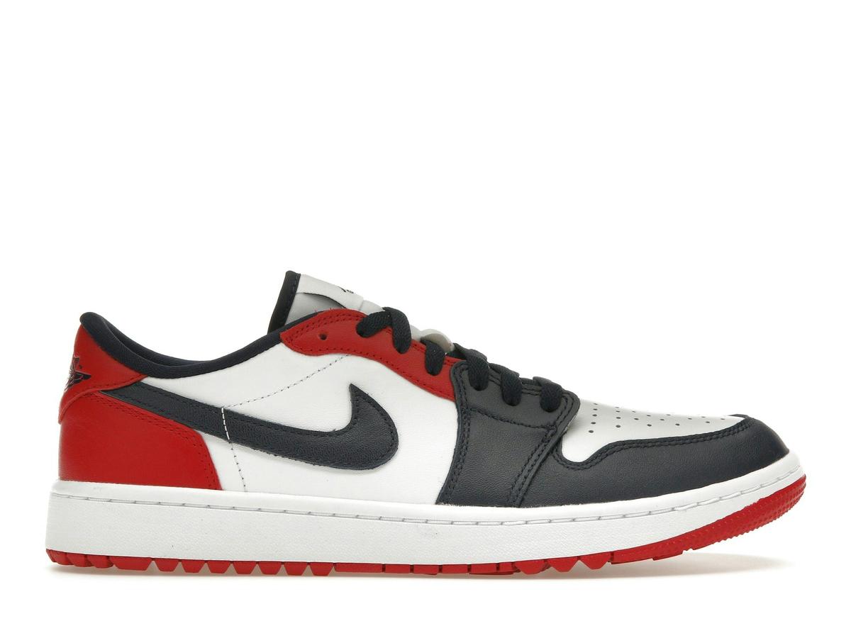 Jordan 1 Retro Low Golf USA Cleats White Obsidian Varsity Red DD9315-113 - savito