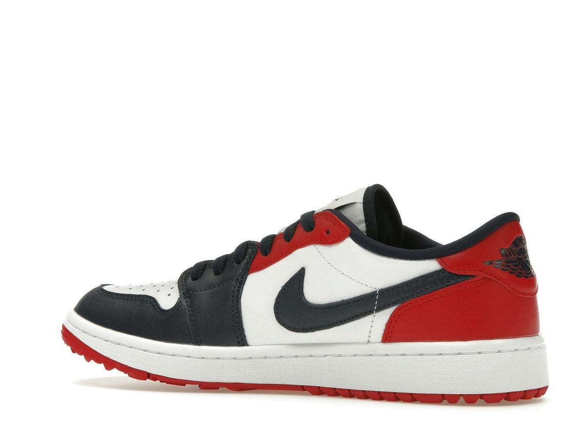 Jordan 1 Retro Low Golf USA Cleats White Obsidian Varsity Red DD9315-113 - savito
