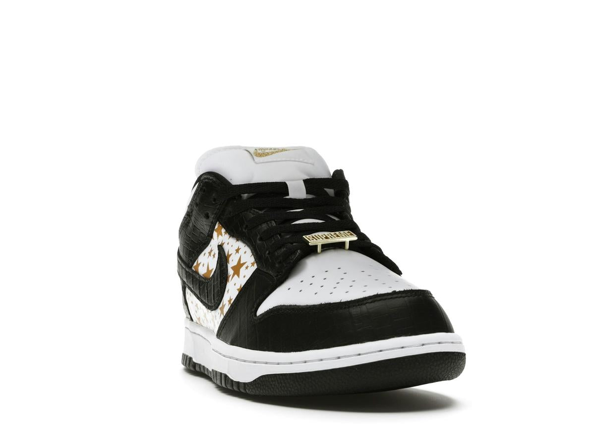 Nike SB Dunk Low Supreme Stars Black (2021) Black Metallic Gold White DH3228-102 - savito