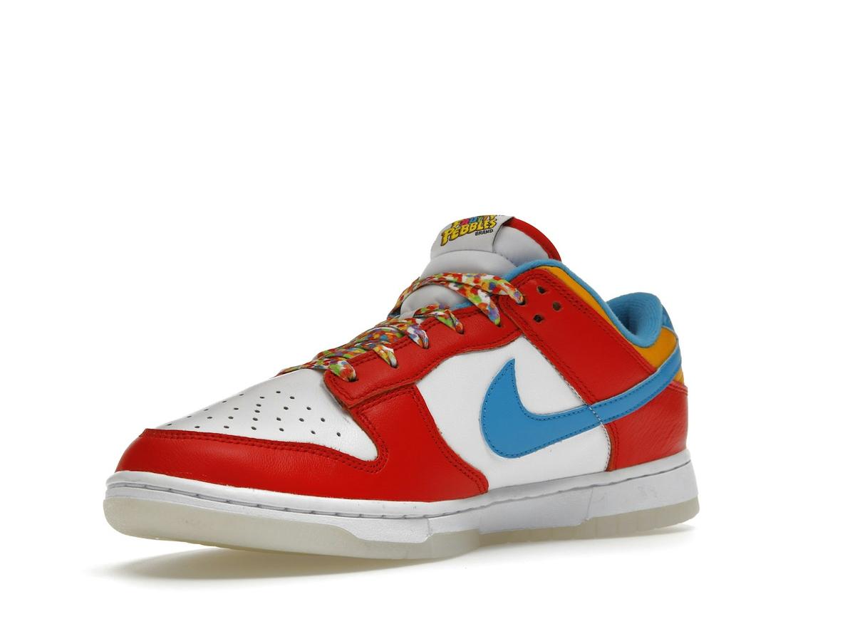 Nike Dunk Low QS LeBron James Fruity Pebbles Habanero Red Laser Blue White DH8009-600 - savito
