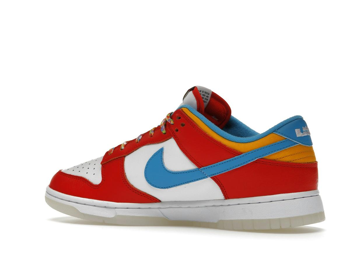 Nike Dunk Low QS LeBron James Fruity Pebbles Habanero Red Laser Blue White DH8009-600 - savito