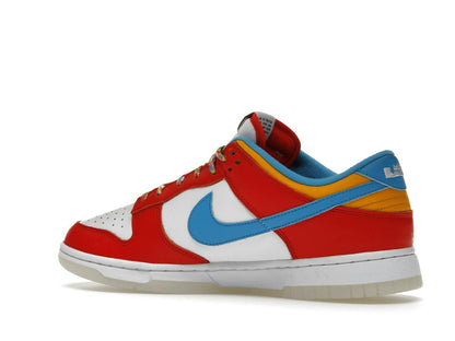 Nike Dunk Low QS LeBron James Fruity Pebbles Habanero Red Laser Blue White DH8009-600 - savito