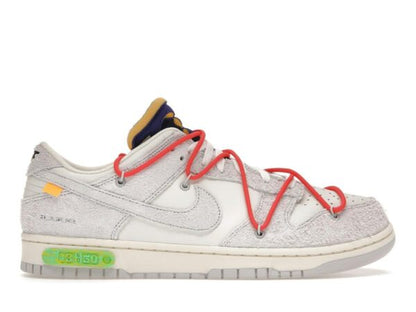 Nike Dunk Low Off-White Lot 13 DJ0950-110 Sail Neutral Grey Habanero Red - savito