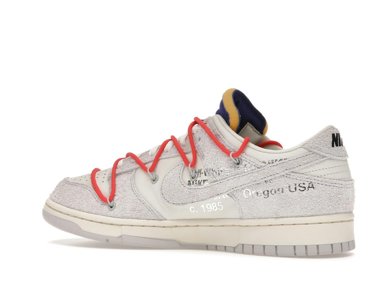 Nike Dunk Low Off-White Lot 13 DJ0950-110 Sail Neutral Grey Habanero Red - savito