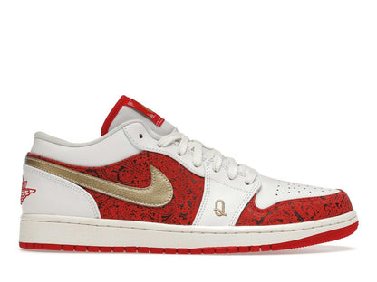 Jordan 1 Low Spades DJ5185-100 White Metallic Gold University Red Sail - savito