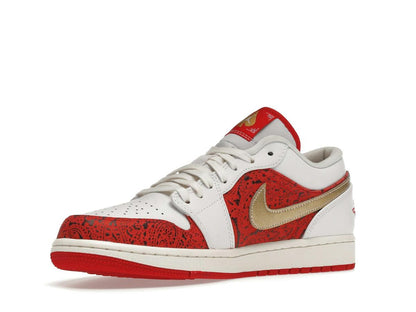 Jordan 1 Low Spades DJ5185-100 White Metallic Gold University Red Sail - savito