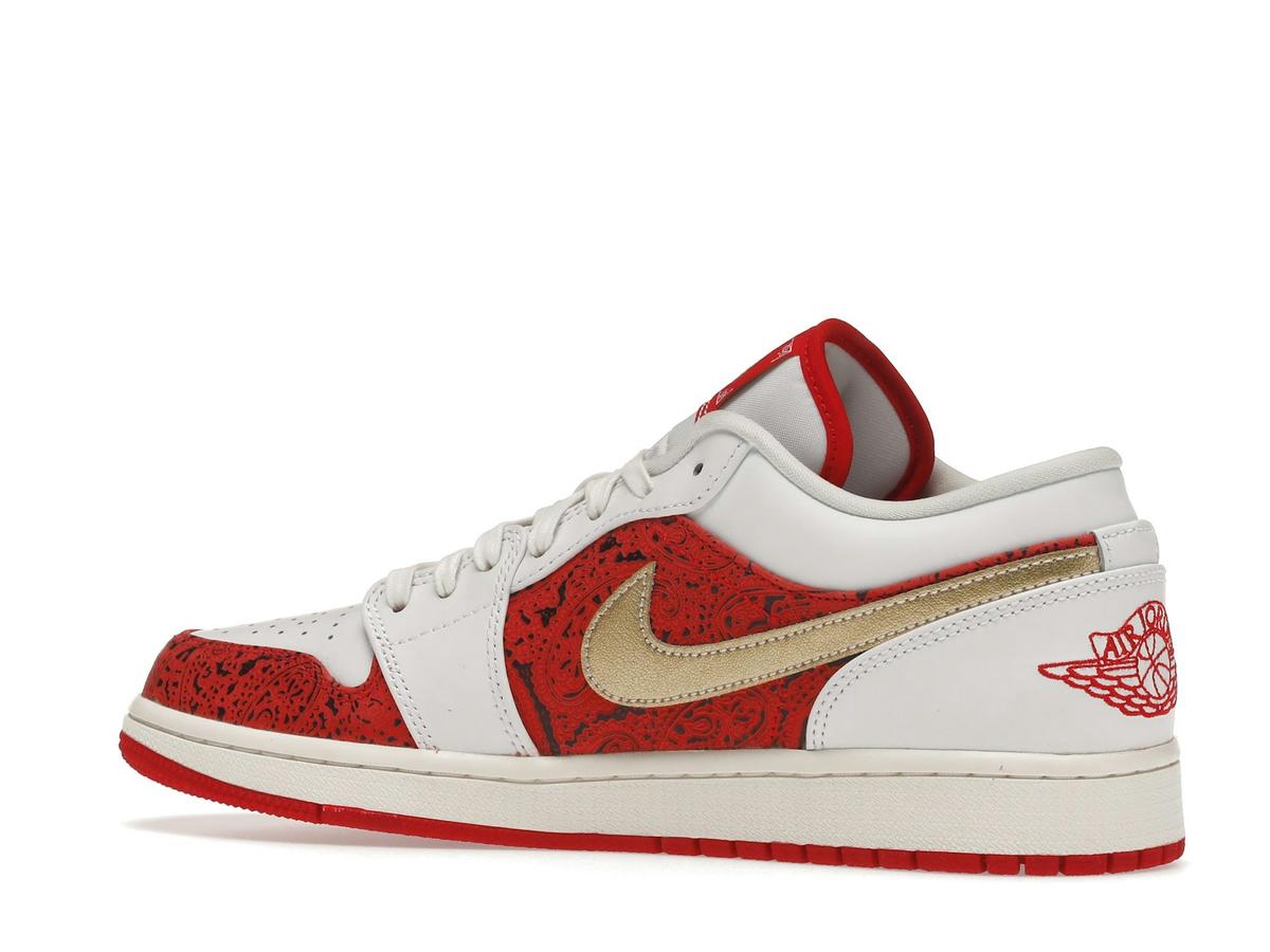 Jordan 1 Low Spades DJ5185-100 White Metallic Gold University Red Sail - savito